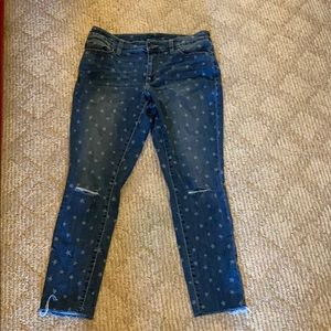Time and Tru star print skinny jeans size 10